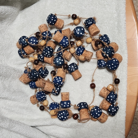 Handmade Indigo & White Woodland Toadstool Garland 208" Approx. - Picture 5 of 5